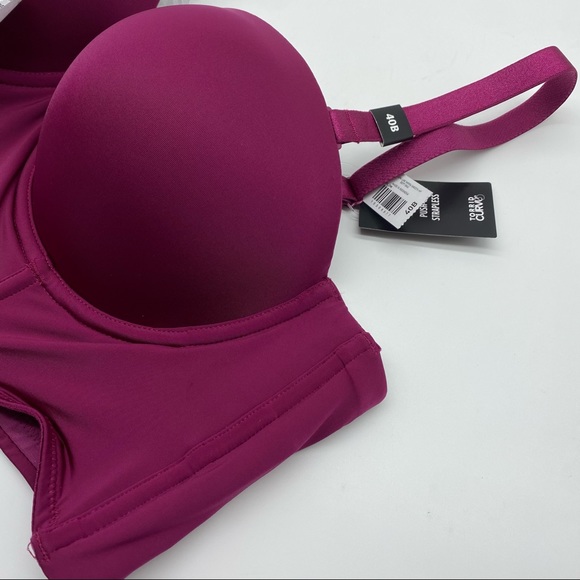 Torrid Women’s Plus Size Push-Up Dark Berry Pink MultiWay Strapless Longline Bra - Picture 10 of 15